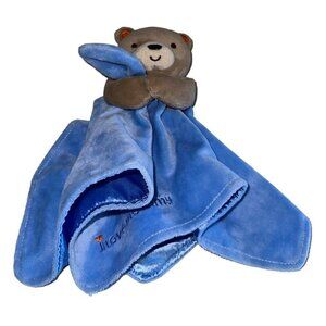 Magic Years Plush Teddy Bear Embroidered I Love Mommy Lovey Blue